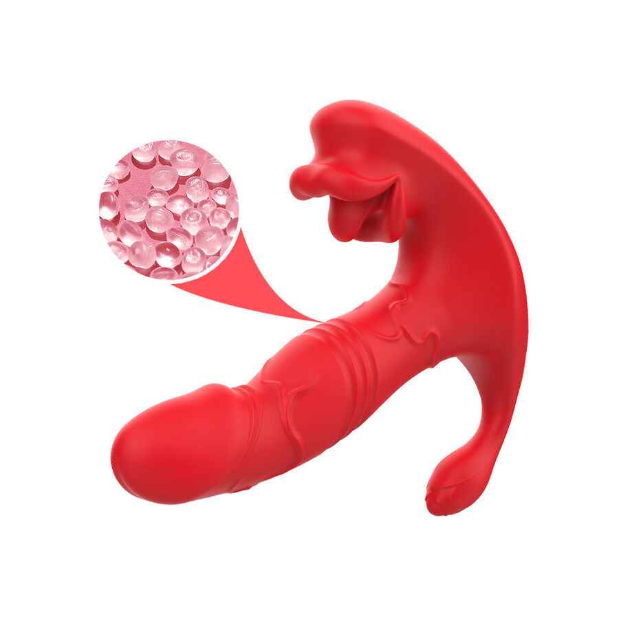 ARMONY - VIBRATORE ANALE PANTY C E STIMOLATORE PUNTO G TELECOMANDO ROSSO