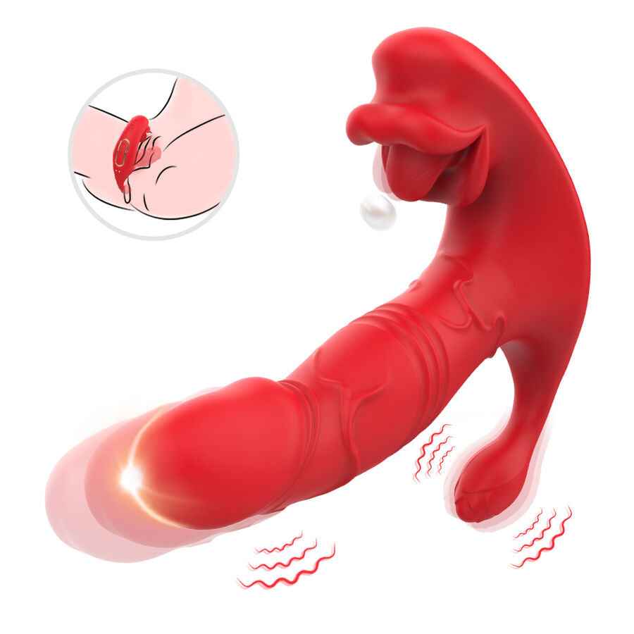 ARMONY - VIBRATORE ANALE PANTY C E STIMOLATORE PUNTO G TELECOMANDO ROSSO
