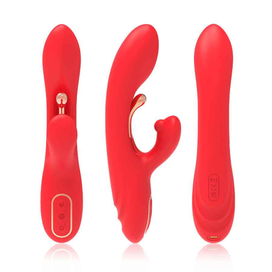 ARMONY - VIBRATORE STIMOLATORE PUNTO G E CLITORIDE CON LINGUA OSCILLANTE ROSSO
