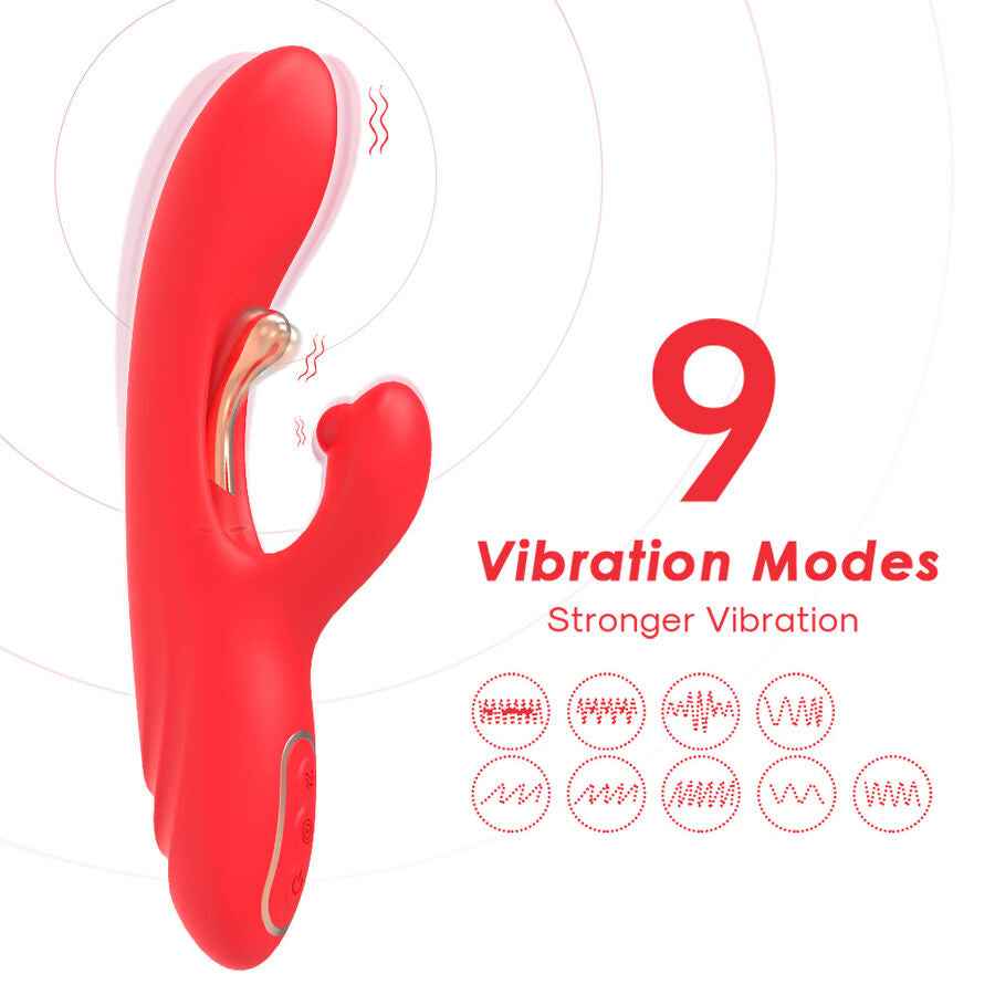 ARMONY - VIBRATORE STIMOLATORE PUNTO G E CLITORIDE CON LINGUA OSCILLANTE ROSSO