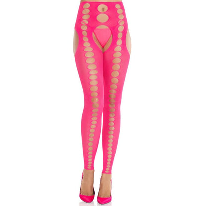 LEG AVENUE - NEON PINK SEAMLESS STRAPLESS OPAQUE TIGHTS