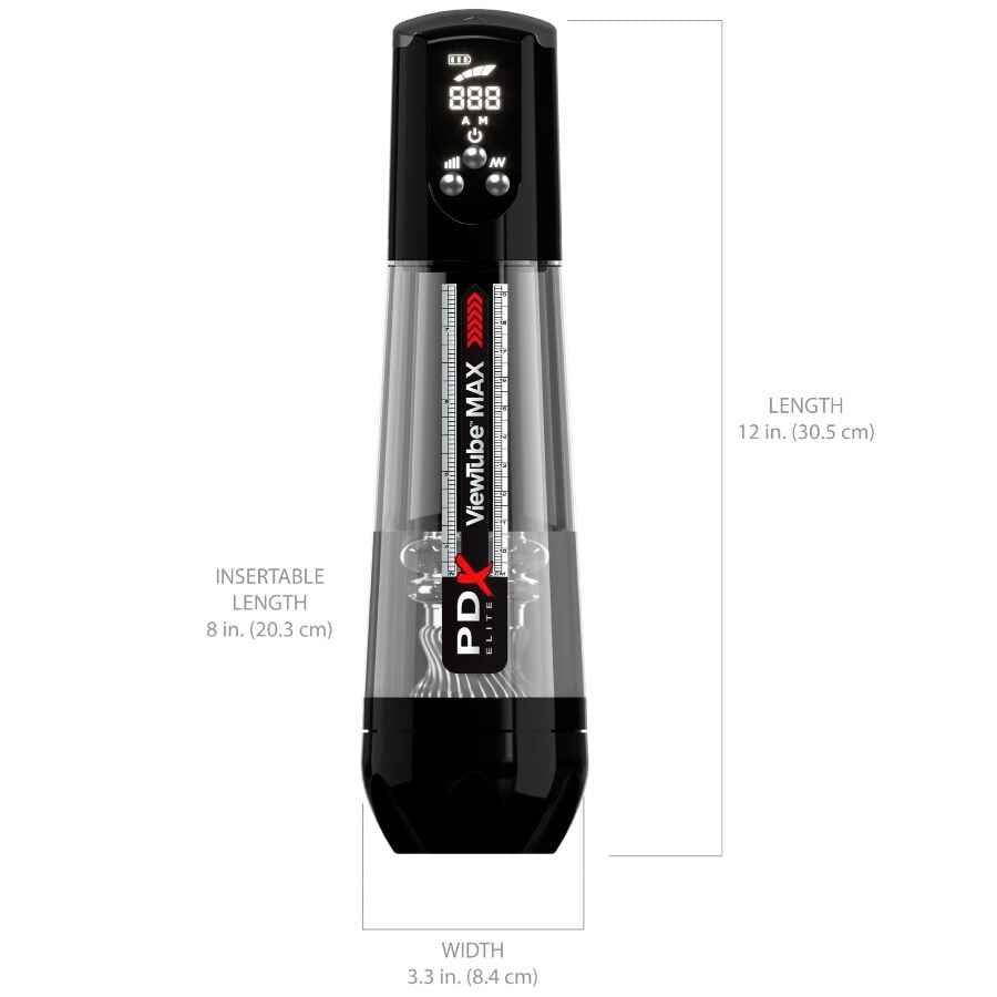 PDX ELITE - VIEWTUBE MAX VIEW MASTURBATORE AUTOMATICO CON ASPIRAZIONE TRASPARENTE