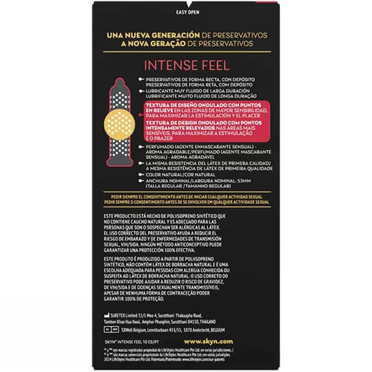 SKYN - TEXTURED INTENSE FEEL CONDOM WITH WAVY DESIGN 10 UNITS
