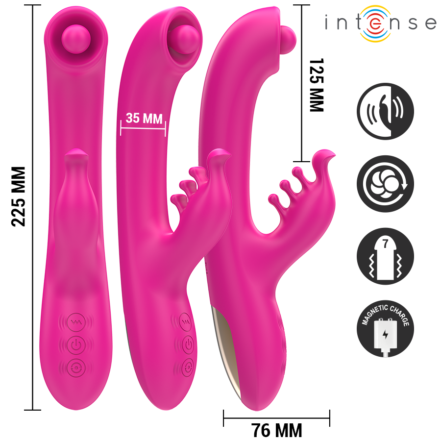INTENSE - CHRISTINA MULTIFUNCTIONAL RABBIT VIBRATOR 22.5 CM PINK