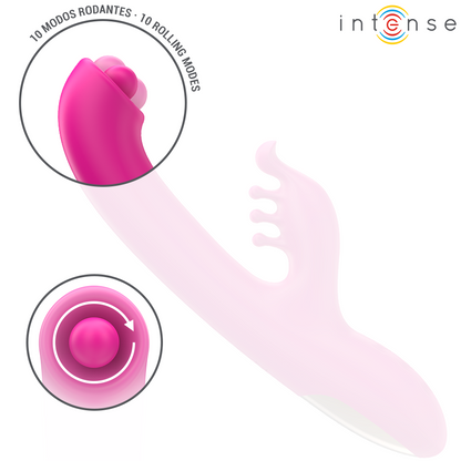 INTENSE - CHRISTINA MULTIFUNCTIONAL RABBIT VIBRATOR 22.5 CM PINK