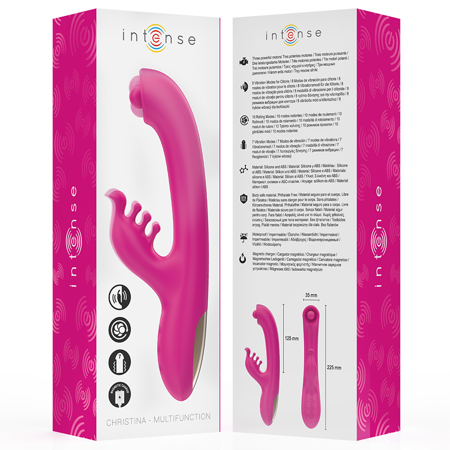 INTENSE - CHRISTINA MULTIFUNCTIONAL RABBIT VIBRATOR 22.5 CM PINK