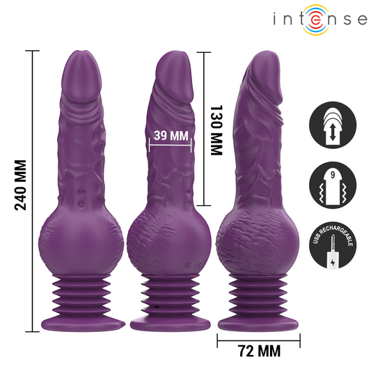 INTENSE - TATUM MULTIFUNCTIONAL VIBRATOR WITH UP AND DOWN VIBRATION 24 CM PURPLE