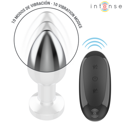 INTENSE - 10-VIBRATION METAL BUTTER PLUG WITH REMOTE CONTROL M