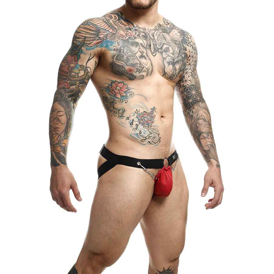 MOB - DNGEON JOCKSTRAP ROSSO CON CATENE TAGLIA UNICA