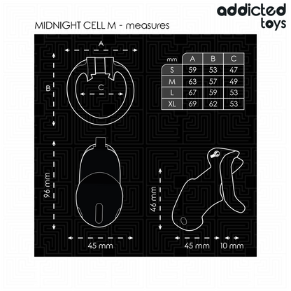 ADDICTED TOYS LOCKED - MINDNIGHT CELL PENIS CAGE 4.2 CM SIZE M