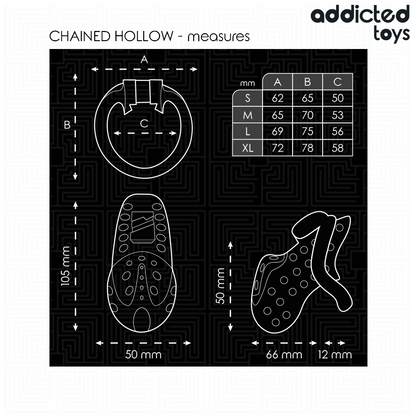 ADDICTED TOYS LOCKED - HOLLOW PENIS CAGE WITH CHAIN ​​10.5 CM