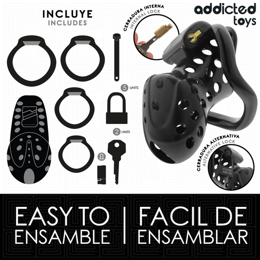 ADDICTED TOYS LOCKED - HOLLOW PENIS CAGE WITH CHAIN ​​10.5 CM