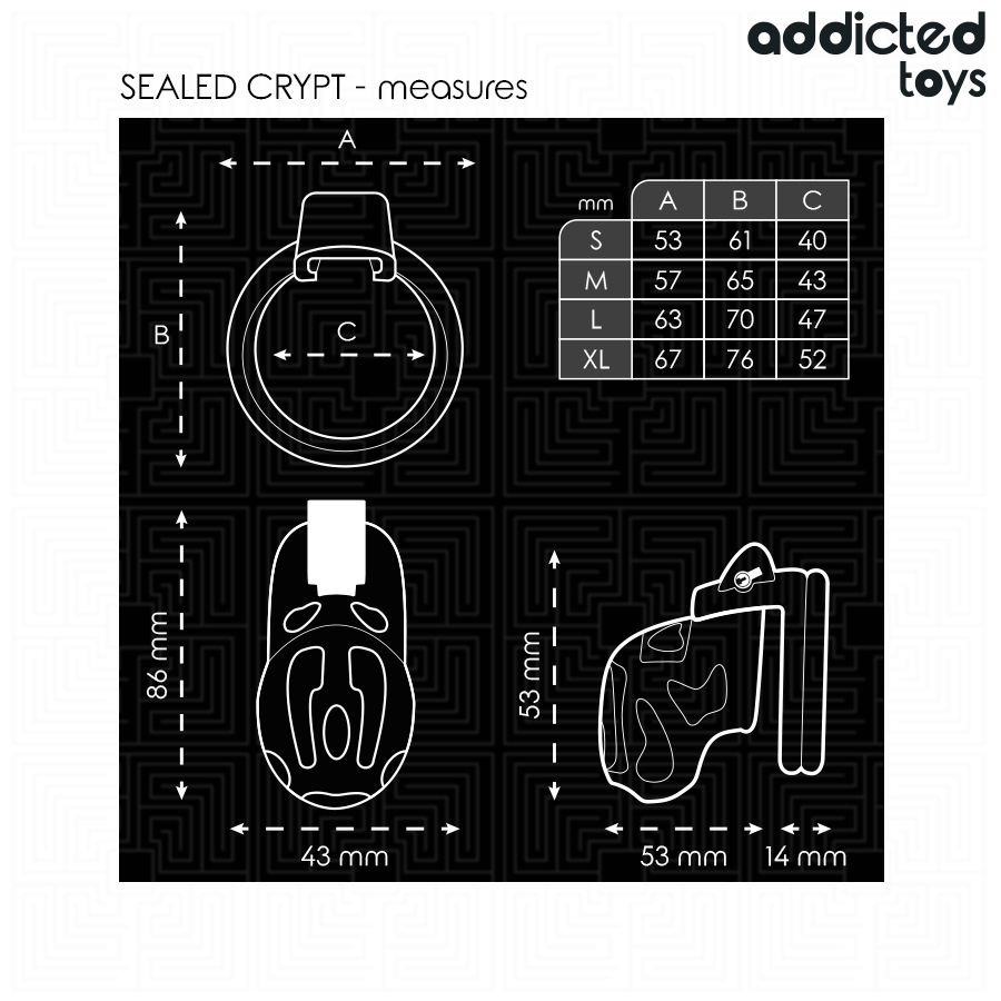 ADDICTED TOYS LOCKED - CRYPT SEALED PENIS CAGE 8 CM