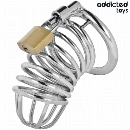 ADDICTED TOYS LOCKED - METAL PENIS CAGE WITH IRON CELLS 5 CM SIZE L