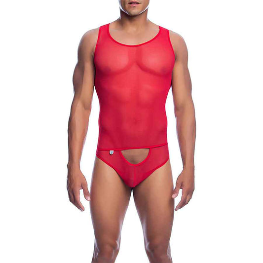 MOB - BODYSHEER ROSSO TRASPARENTE TAGLIA L/XL