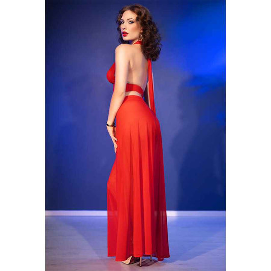 CHILIROSE - CR 4857 SET TOP E PANTALONI ROSSI TAGLIA S