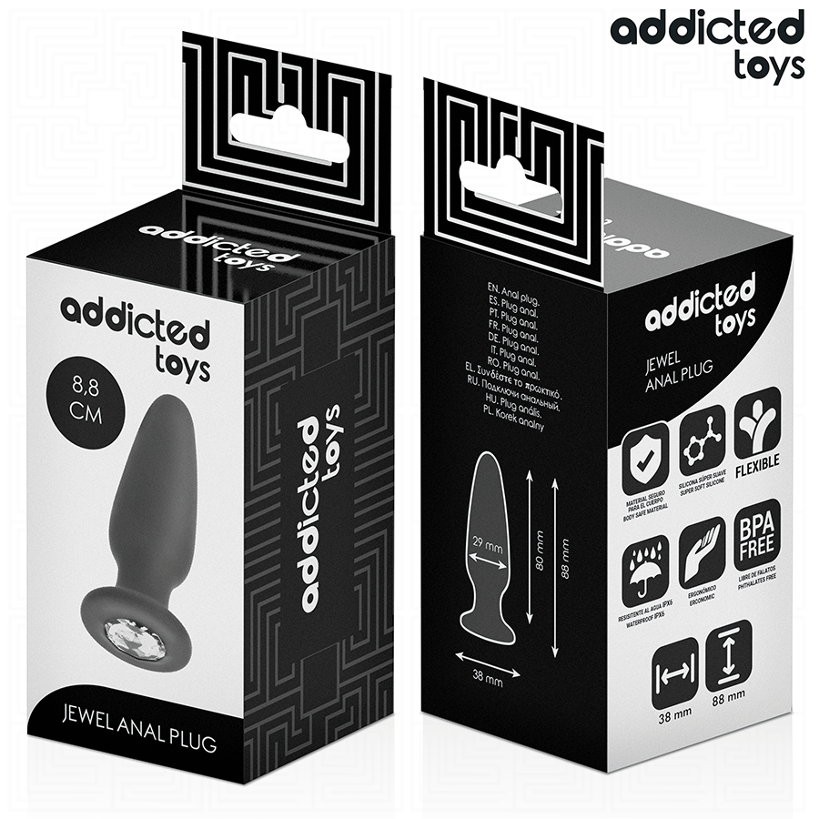 ADDICTED TOYS - BALL PLUG WITH JEWEL SIZE S 8.8 CM