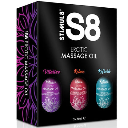 STIMUL8 - S8 MASSAGE OIL PACK OF 3 X 50 ML