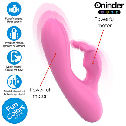 ONINDER CUTE - LOVE BUNNY VIBRATOR FOR G-SPOTS &amp; CLITORIS - FREE APP WORLDWIDE
