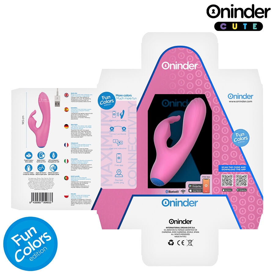 ONINDER CUTE - LOVE BUNNY VIBRATOR FOR G-SPOTS &amp; CLITORIS - FREE APP WORLDWIDE