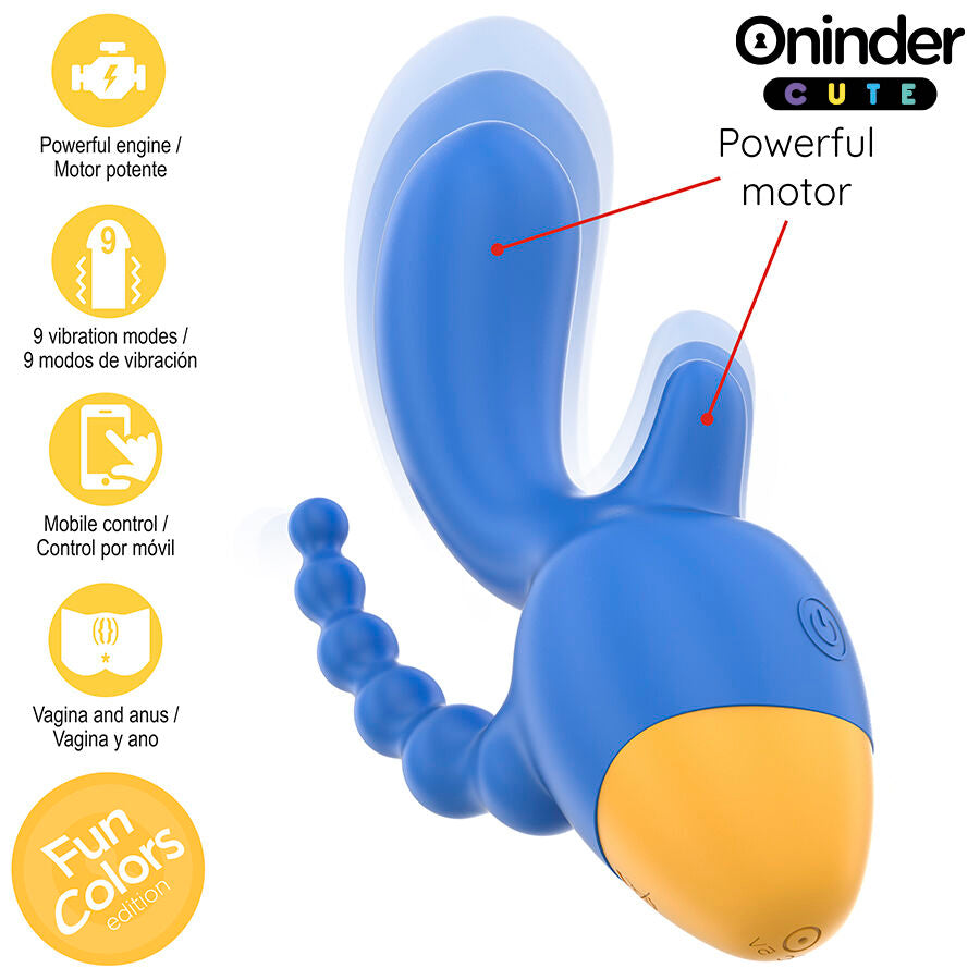 ONINDER CUTE - LOVE 3 SOME TRIPLE VIBRATOR - FREE APP WORLDWIDE