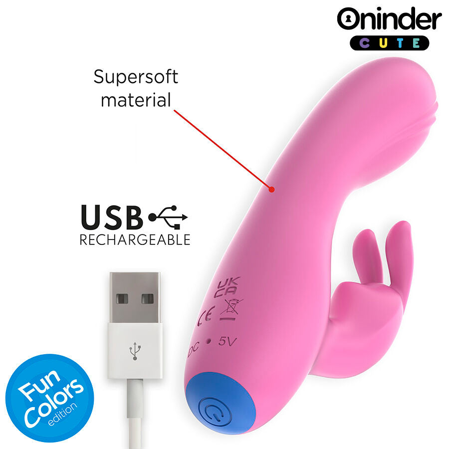 ONINDER CUTE - LOVE BUNNY VIBRATOR FOR G-SPOTS &amp; CLITORIS - FREE APP WORLDWIDE