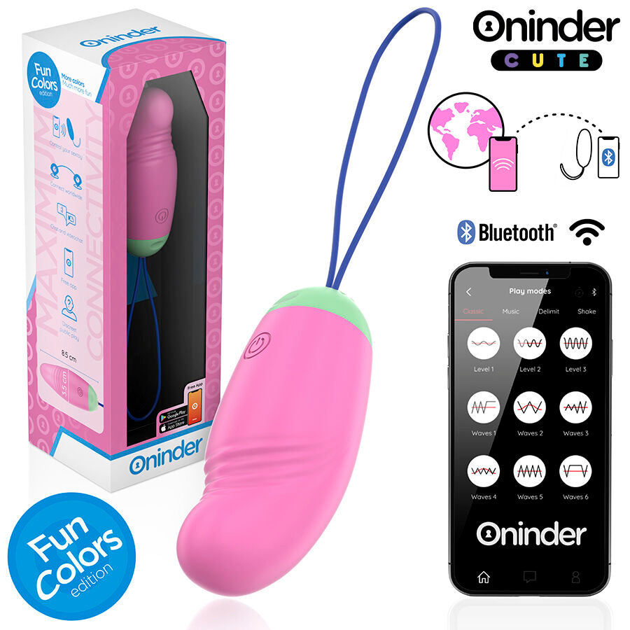 ONINDER CUTE - 360° VIBRO-ROTATING SILICONE EGG FOR LOVE AND PLEASURE - FREE APP WORLDWIDE