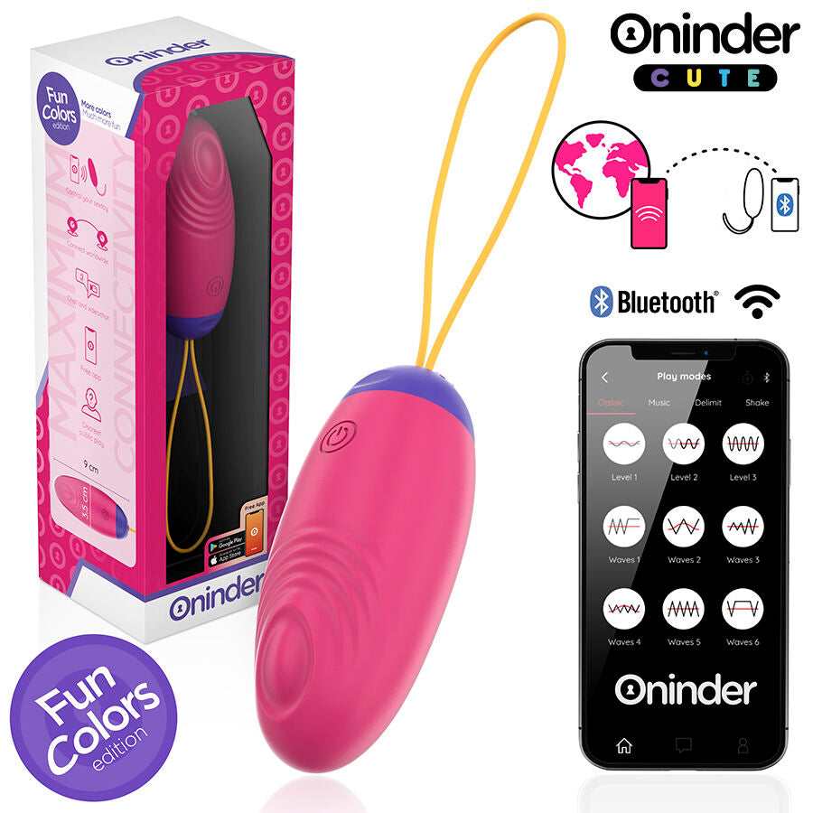 ONINDER CUTE - SILICONE EGG WITH VIBRO-WAVE AND PLEASURE - FREE APP WORLDWIDE