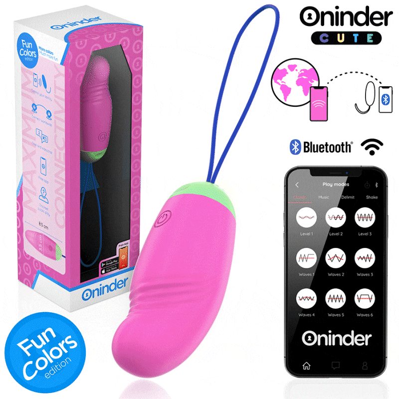 ONINDER CUTE - 360° VIBRO-ROTATING SILICONE EGG FOR LOVE AND PLEASURE - FREE APP WORLDWIDE