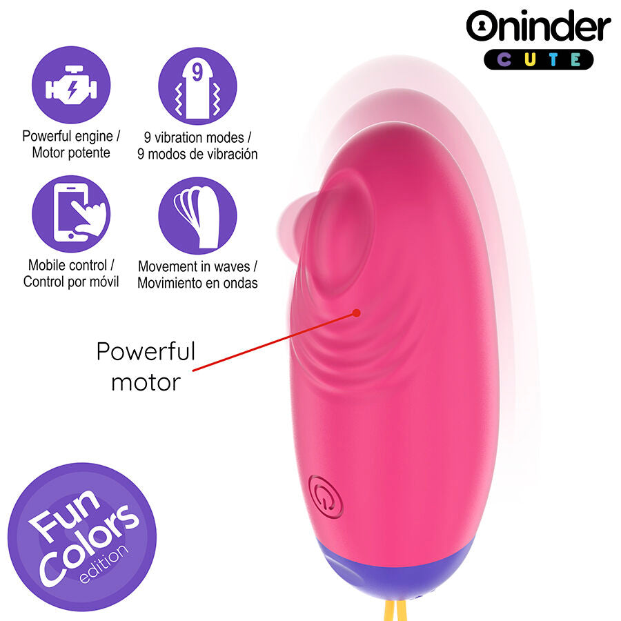 ONINDER CUTE - SILICONE EGG WITH VIBRO-WAVE AND PLEASURE - FREE APP WORLDWIDE