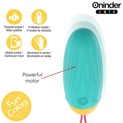ONINDER CUTE - SILICONE ROTATING VIBRATING EGG WITH GEM FOR LOVE AND PLEASURE - FREE APP WORLDWIDE