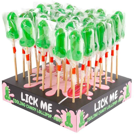 SECRETPLAY - ESPOSITORE DI LECCA-LECCA A FORMA DI PENE ALLA MENTA CON EFFETTO FREDDO (40 UNITÀ)