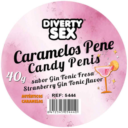 DIABLO PICANTE - 20 CARAMELLE A FORMA DI PENE AL GUSTO DI GIN & TONIC