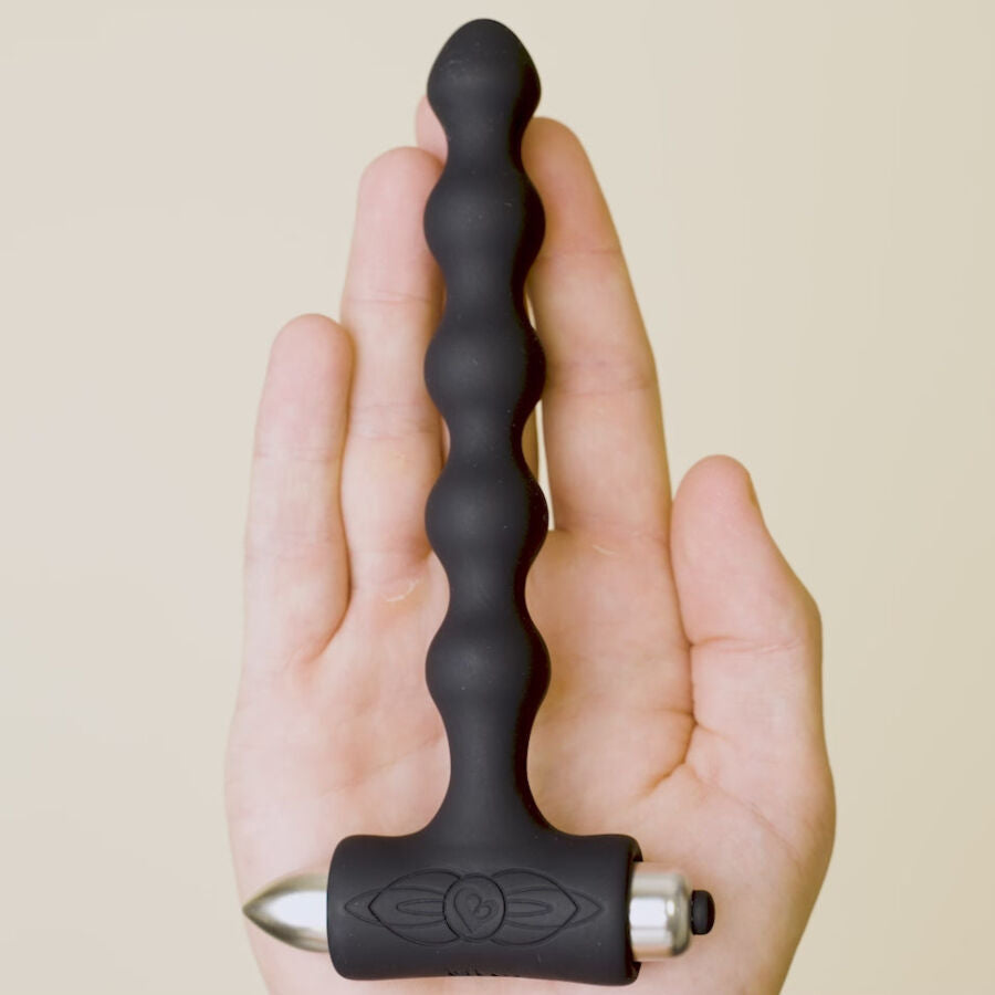 ROCKS-OFF - PETITE SENSATIONS PEARLS ANAL PLUG VIBRATOR BLACK