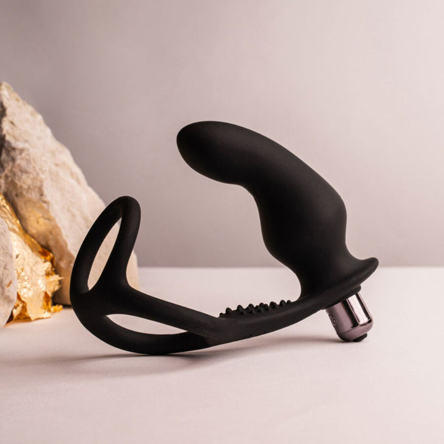 ROCKS-OFF - RO-ZEN RRO BLACK VIBRATING COCK RING BUTTER PLUG