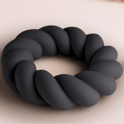 ROCKS-OFF - BLACK SILICONE TWIST MASTURBATOR RING