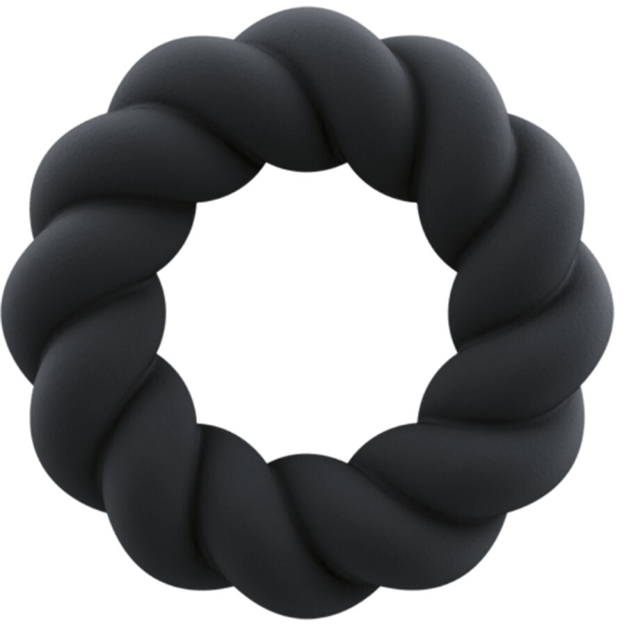 ROCKS-OFF - BLACK SILICONE TWIST MASTURBATOR RING