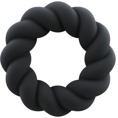 ROCKS-OFF - BLACK SILICONE TWIST MASTURBATOR RING