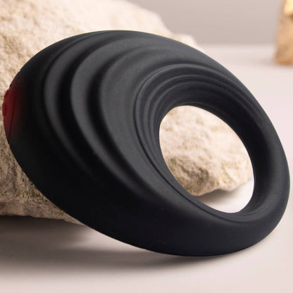 ROCKS-OFF - BLACK SPIRE VIBRATING COCK RING