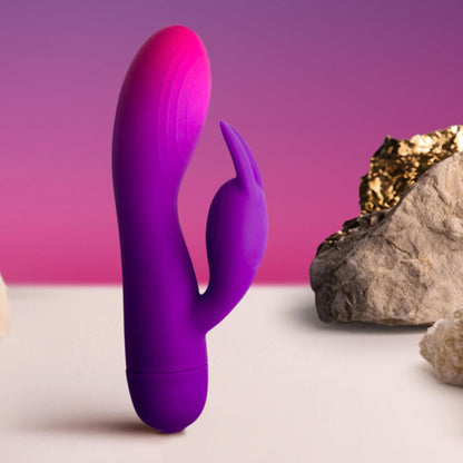 ROCKS-OFF - GLO-GIRL PURPLE RABBIT VIBRATOR