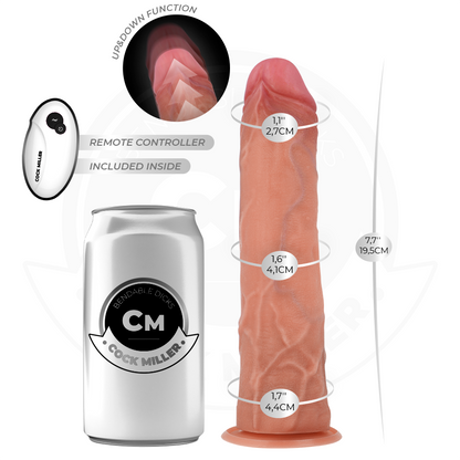 COCK MILLER - HYPER-REALISTIC DILDO WITH SUCTION CUP AND REMOTE CONTROL THRUSTING 19.5 CM