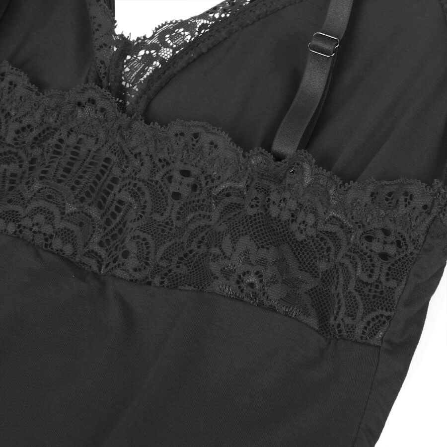 SUBBLIME - BLACK FLORAL LACE DETAIL TEDDY L/XL - 3