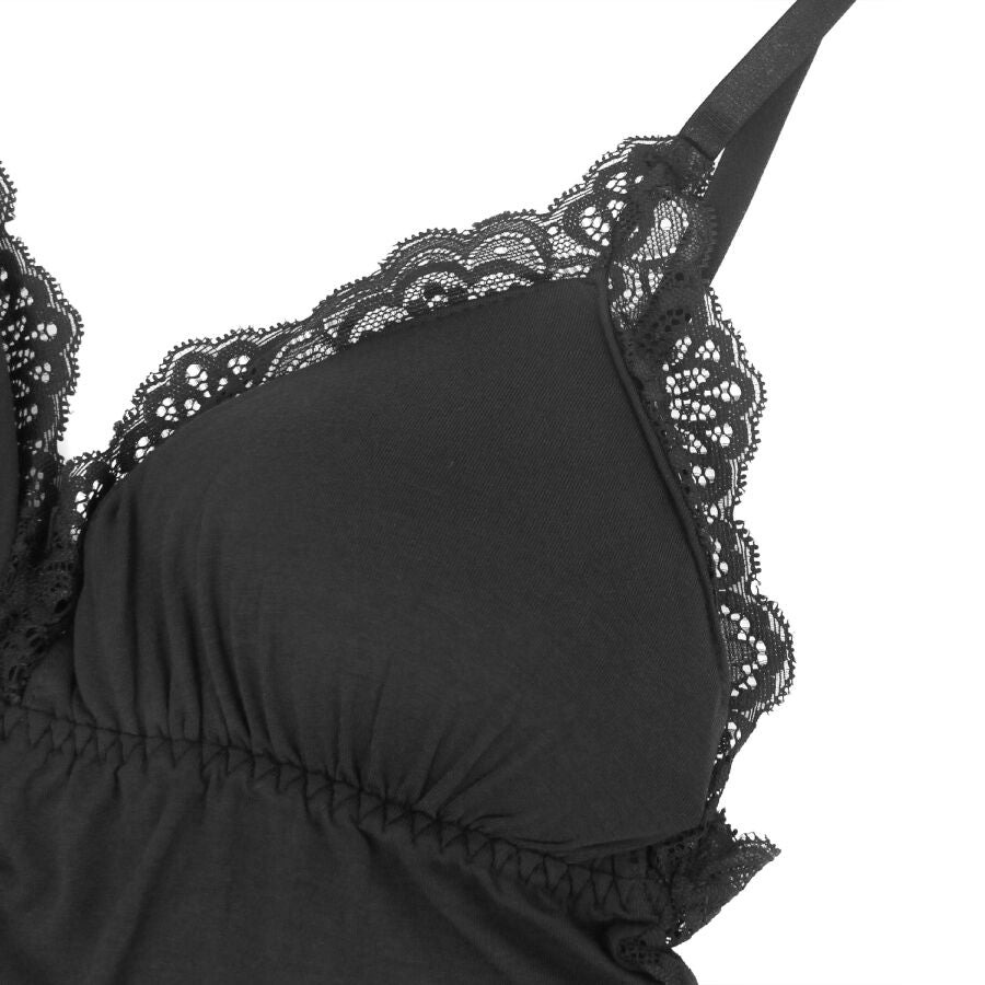 SUBBLIME - BLACK FLORAL LACE DETAIL TEDDY L/XL - 7