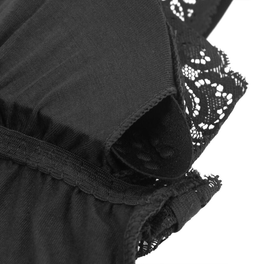 SUBBLIME - TEDDY BEAR WITH BLACK FLORAL LACE DETAILS L/XL