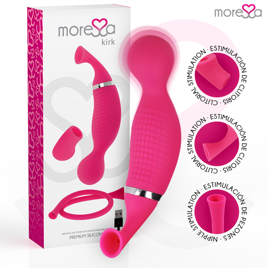 MORESSA - KIRK DUO ASPIRAZIONE + MASSAGGIATORE MULTI-PERFORMANCE IN SILICONE PREMIUM RICARICABILE - Secretroomsexyshop