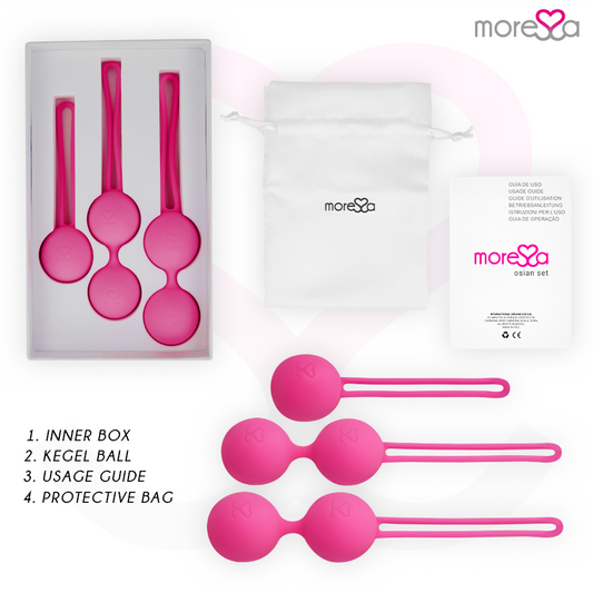 MORESSA - SET OSIAN PREMIUM SILICONE ROSA (Osian One - 51 g | Osian Two - 101 g | Osian Three 85 g) - Secretroomsexyshop