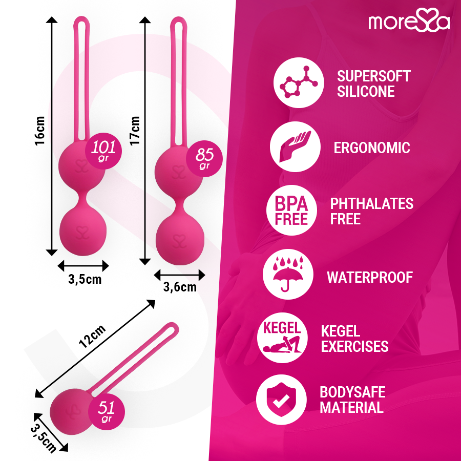 MORESSA - SET OSIAN PREMIUM SILICONE PINK (Osian One - 51 g | Osian Two - 101 g | Osian Three 85 g)