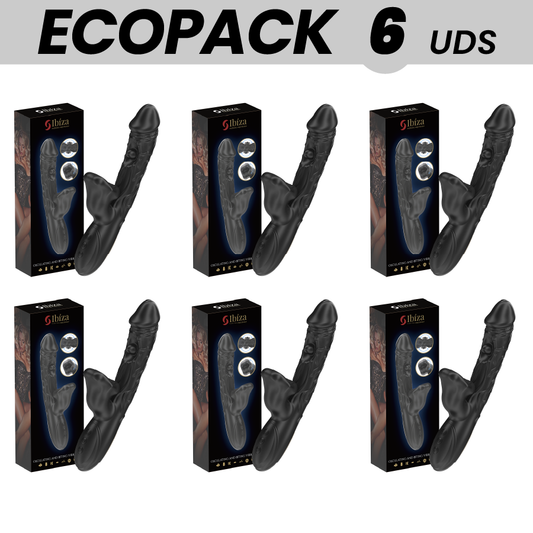 ECOPACKS 6 UNITS - IBIZA VIBRATOR AND CLITORAL STIMULATOR WITH BITE EFFECT AND ROTATION