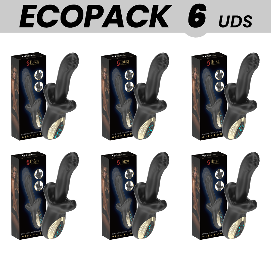 ECOPACKS 6 UNITS - IBIZA POWERFUL VIBRATOR WITH THRUST AND BITE EFFECT