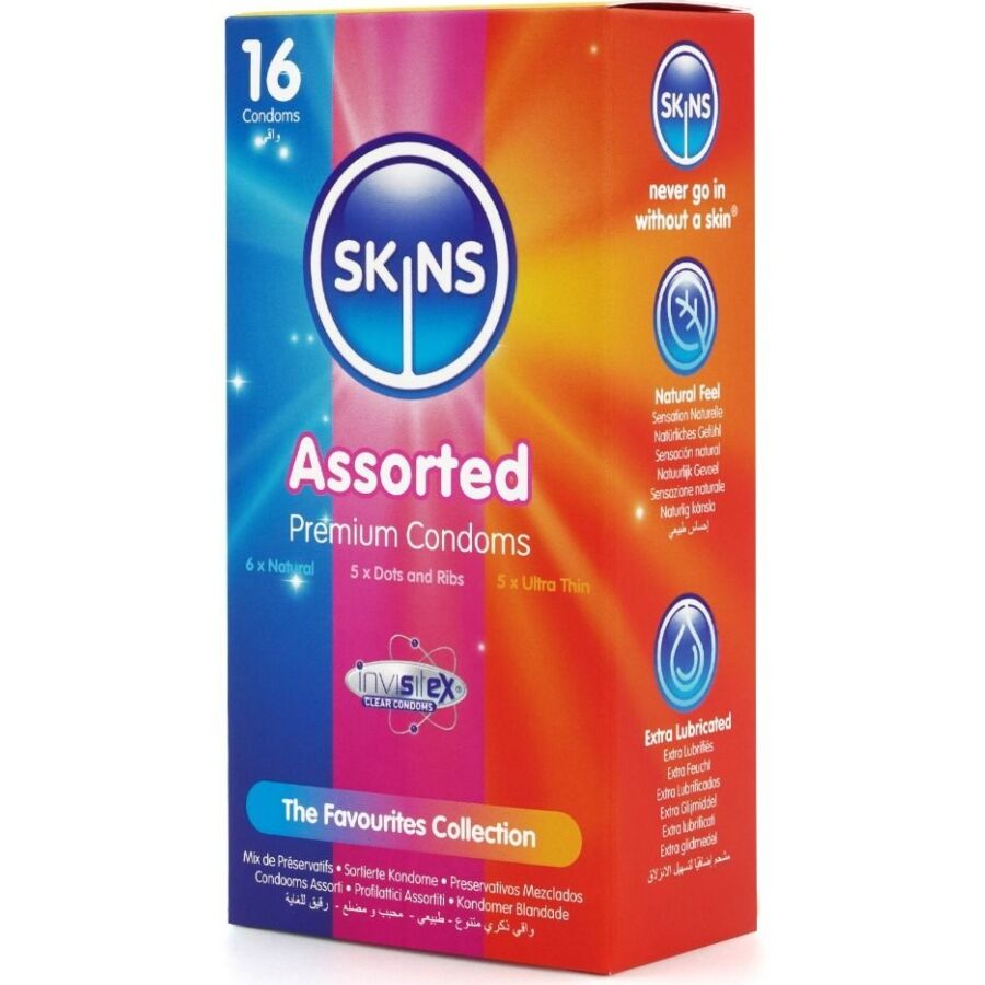 SKINS - ASSORTED PACK OF PREMIUM PRESERVATIVES 16 PIECES